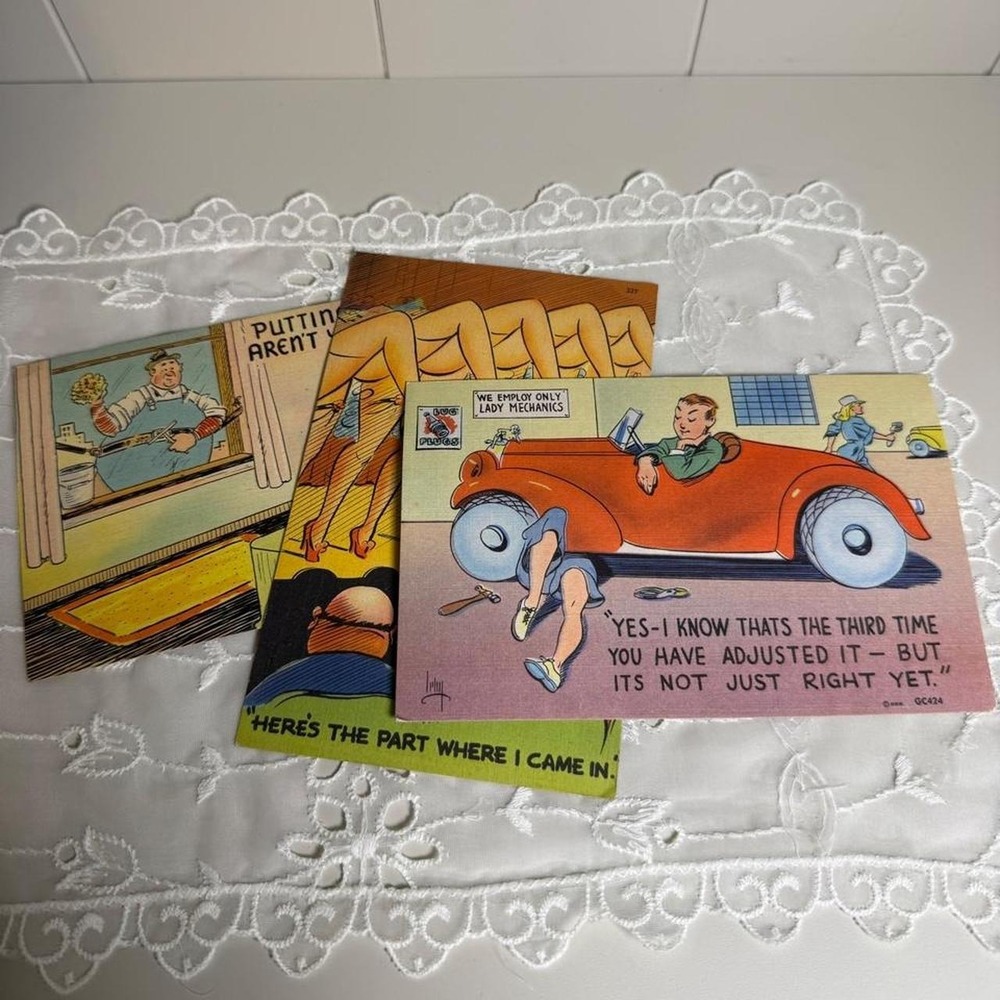 Vintage Mid-Century Comic Postcards Lot of 3